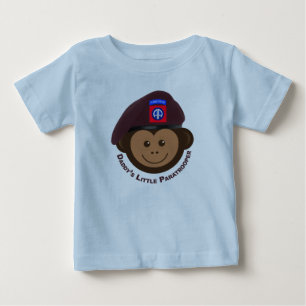 Camiseta Bebê macaco "O Pequeno Paraquedista do Pai"