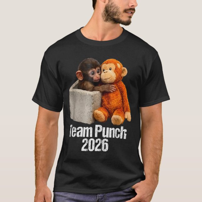 Camiseta Bebê macaco time do macaco fofo soco 2026 zoológic (Frente)