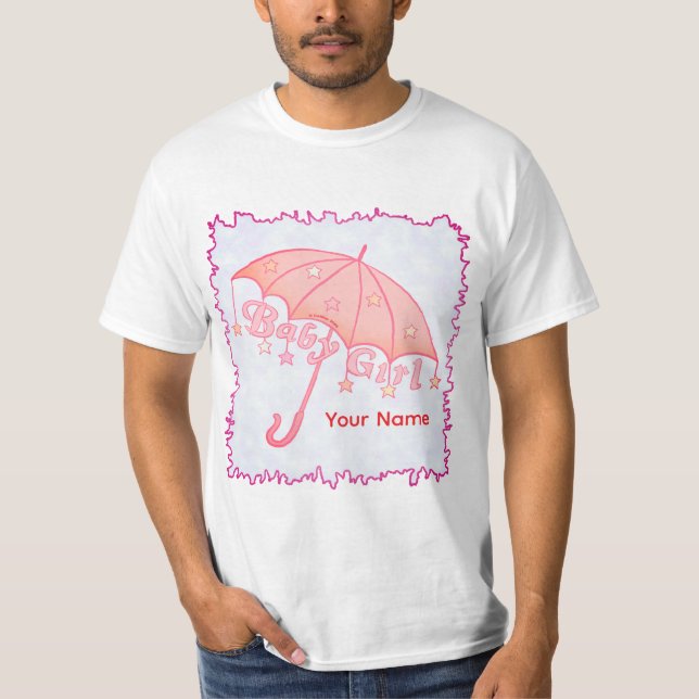 Camiseta Bebê Menina Estrelas Guarda-Chuva (Frente)
