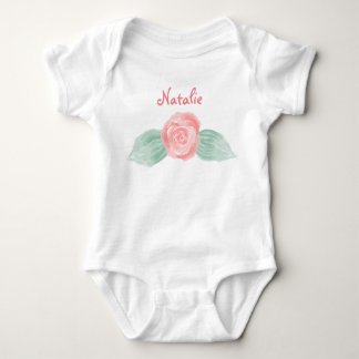 Camiseta Bebê Menina Rosa Rosa Personalizada