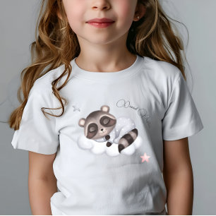 Camiseta Bebê Menino Gentil Animal de Guaxinim
