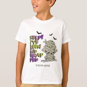 Camiseta Bebê Múmia Envolta Criança Divertida Verde ID683