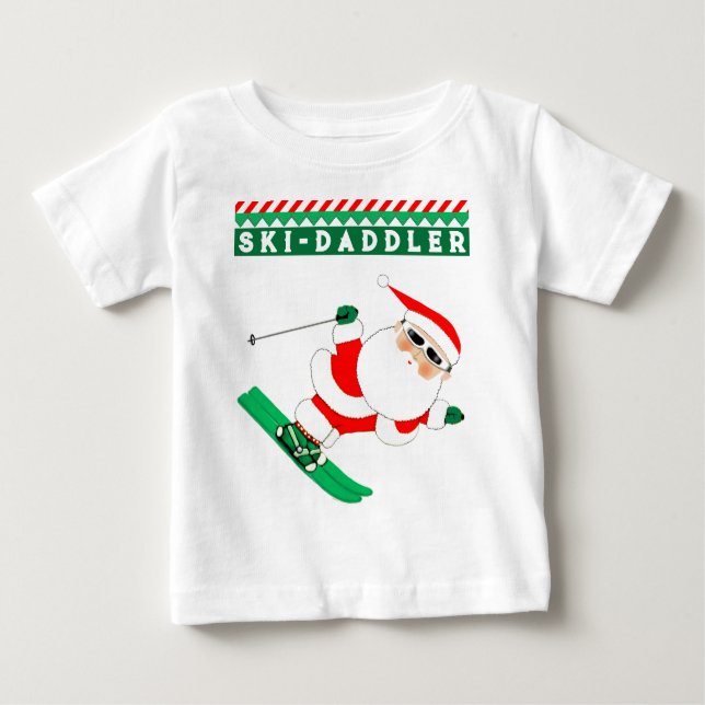 Camiseta bebê Natal Feriado Skier Camisa (Frente)