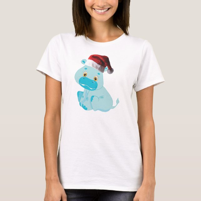 Camiseta Bebê Natal Hippo (Frente)