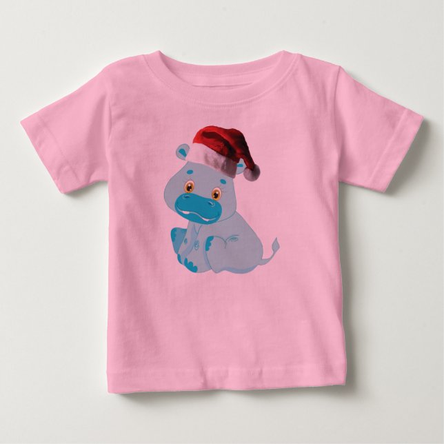 Camiseta Bebê Natal Hippo (Frente)