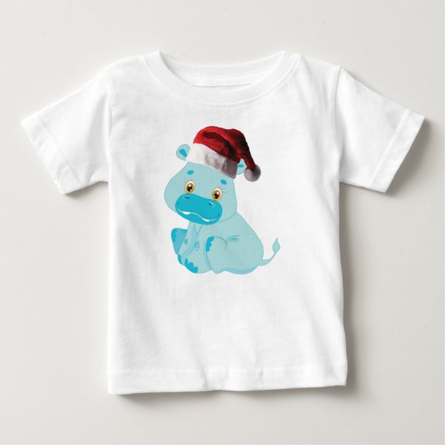 Camiseta Bebê Natal Hippo (Frente)