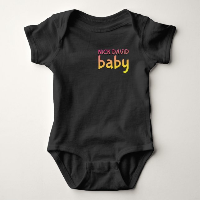 Camiseta Bebê NiCK DAViD - Tee Black Dual-Sided Snap (Frente)