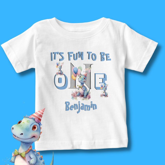 Camiseta Bebê Nome Um Dinossauro Gelado (Criador carregado)
