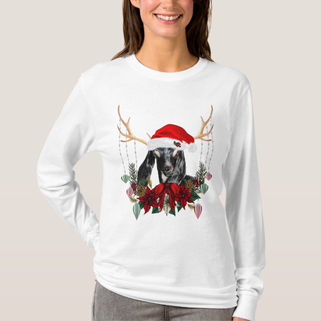 Camiseta Bebê Núvio Adorável Capuz de Natal (Frente)