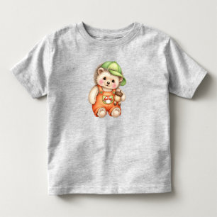 Camiseta Bebê ouriço em macacão laranja pela Natasha Us