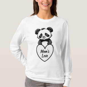 Camiseta Bebê Panda Bear Heart com sua mensagem personaliza