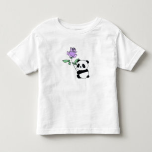 Camiseta Bebê Panda com Nome Personalizado e Rosa Roxa