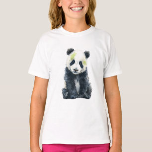 Camiseta Bebê Panda Crianças Salpico Aquarela