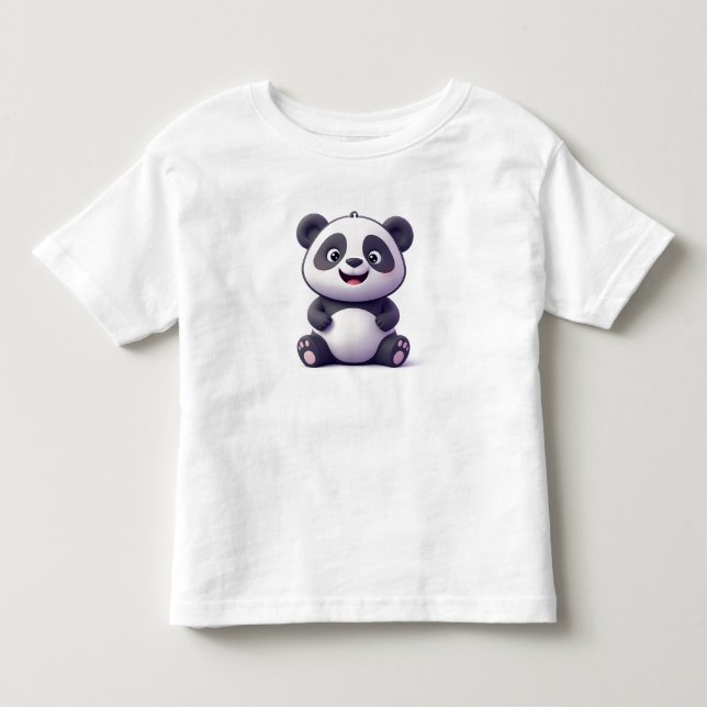 Camiseta Bebê Panda de Desenho Animado Fofo (Frente)