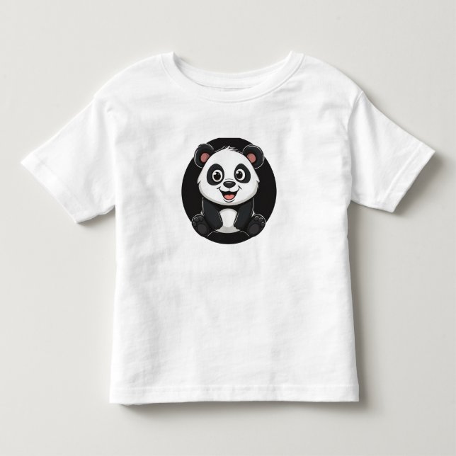 Camiseta Bebê Panda de Desenho Animado Fofo (Frente)