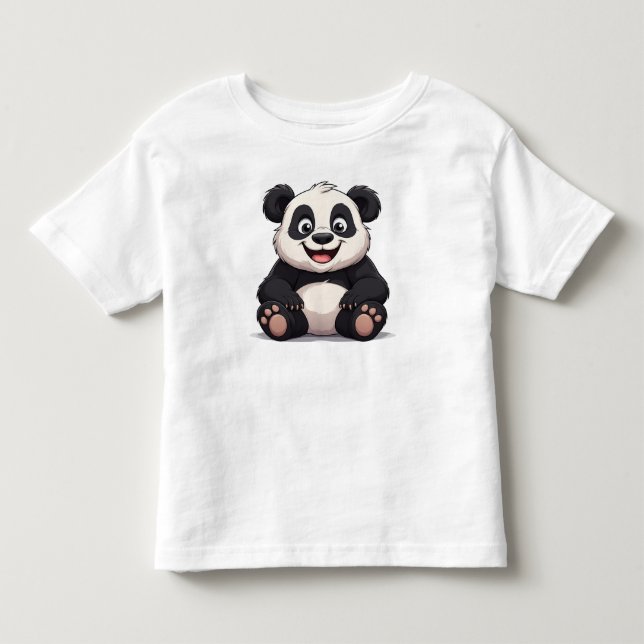 Camiseta Bebê Panda de Desenho Animado Fofo (Frente)