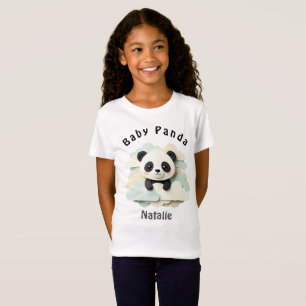 Camiseta Bebê Panda Dobrado Origami Fofo