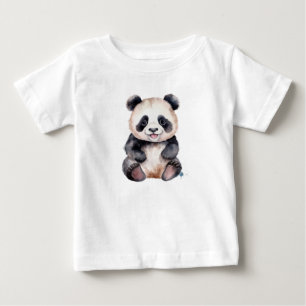 Camiseta Bebê panda fofo aquarela