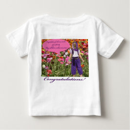 Camiseta bebê. Parabéns. ocelot/gênio