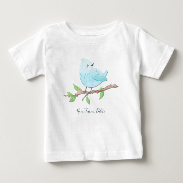 Camiseta Bebê Passarinho Azul (Frente)
