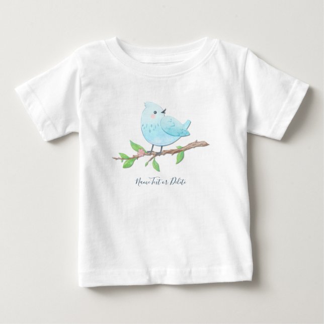 Camiseta Bebê Pássaro Azul (Frente)