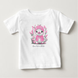 Camiseta Bebê Pato Aquarela Flores Rosa