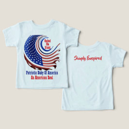 Camiseta Bebê Patriótico Americano de Design Transparente