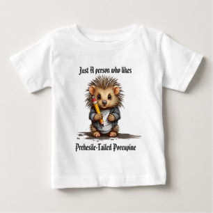 Camiseta Bebê, Pecado-Pecado, com lápis de porco-espinho