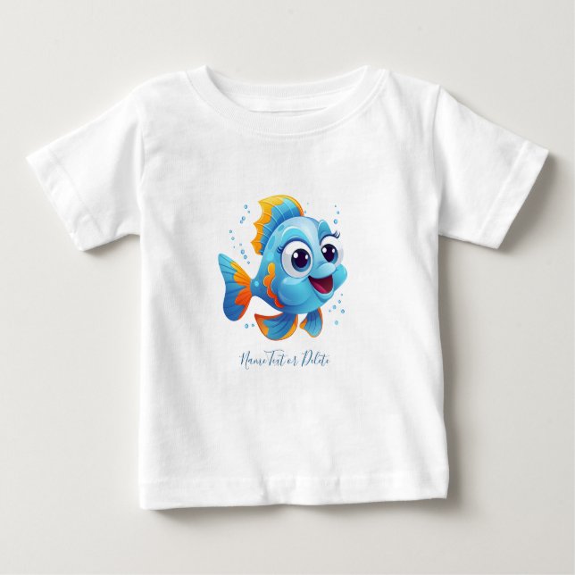 Camiseta Bebê Peixe Azul (Frente)