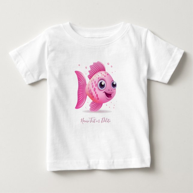 Camiseta Bebê Peixe Rosa (Frente)