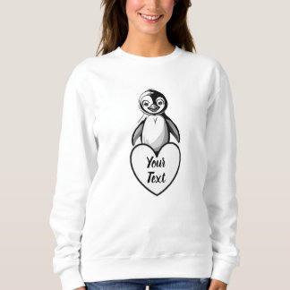 Camiseta Bebê Penguin Heart com sua mensagem personalizada
