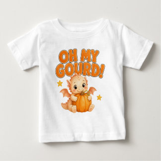 Camiseta Bebê Pequeno Dragão da Abóbora Fofa de Halloween