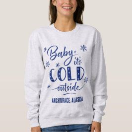 Camiseta Bebê personalizado azul é frio fora do feriado