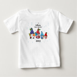 Camiseta Bebê personalizado da família Gnomos menino bebê