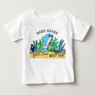 Camiseta Bebê personalizado do tubarão do bebê