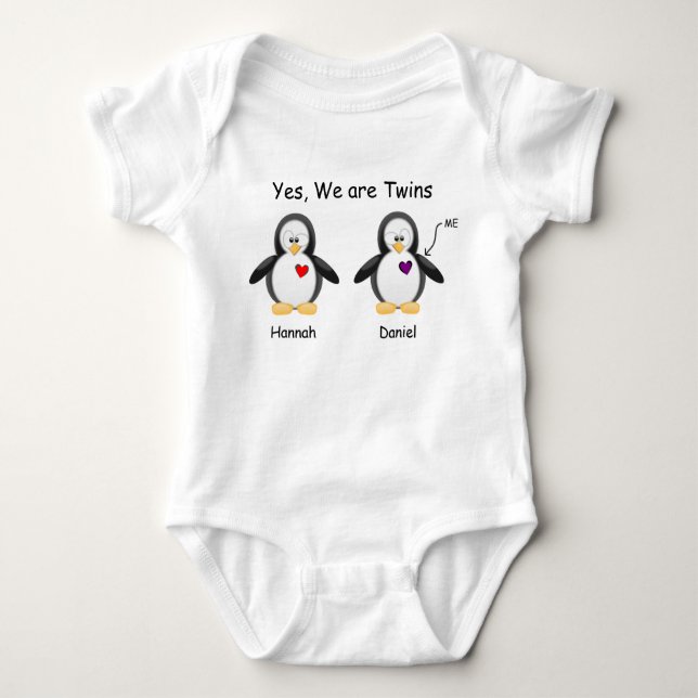 Camiseta Bebê personalizado sim, nós somos pinguim dos (Frente)