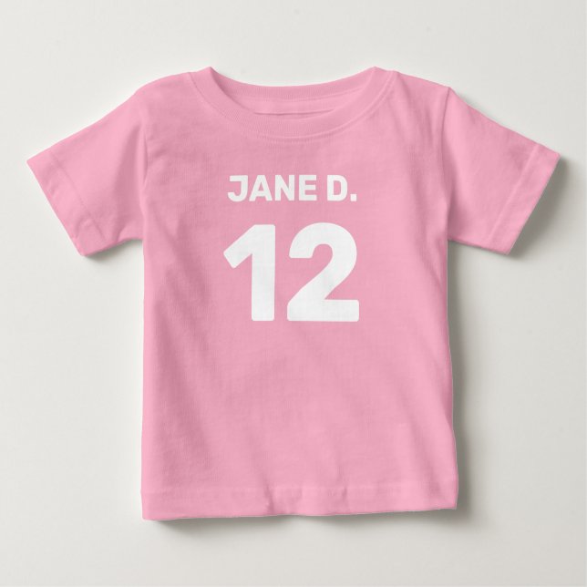 Camiseta Bebê personalizável rosa (designe na frente e nas  (Frente)