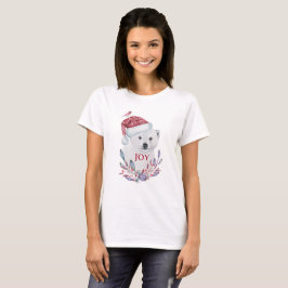 Camiseta Bebê Polar Bear Chapeuzinho Pássaro Alegria no Nat