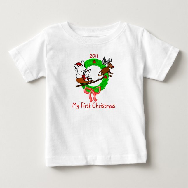 Camiseta Bebê Primeiro Natal (Frente)