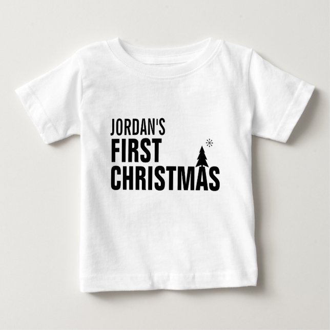 Camiseta Bebê Primeiro Natal Bebê Tutu Bonitão (Frente)