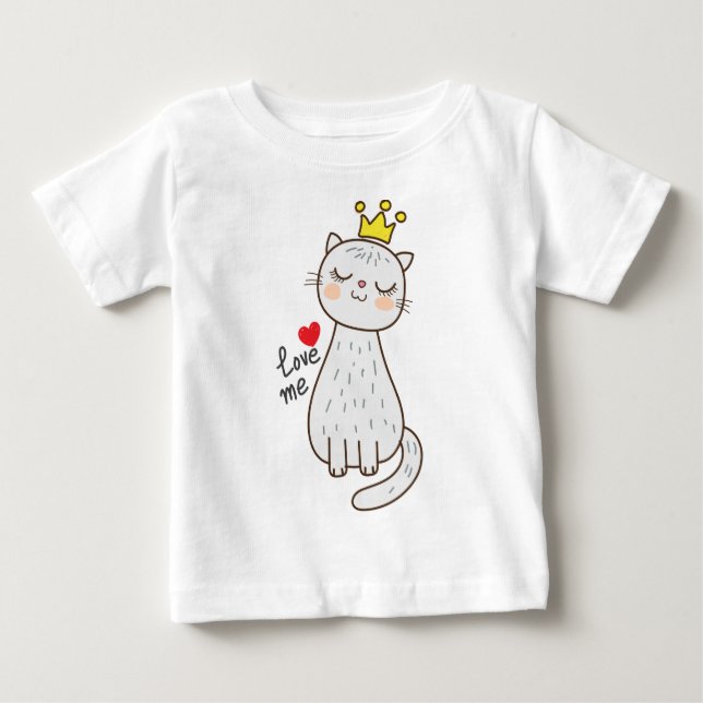 Camiseta Bebê princesa gato (Frente)