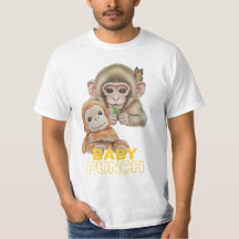 Bebê Punch Macaco Fofo com Brinquedo de Pelúcia
