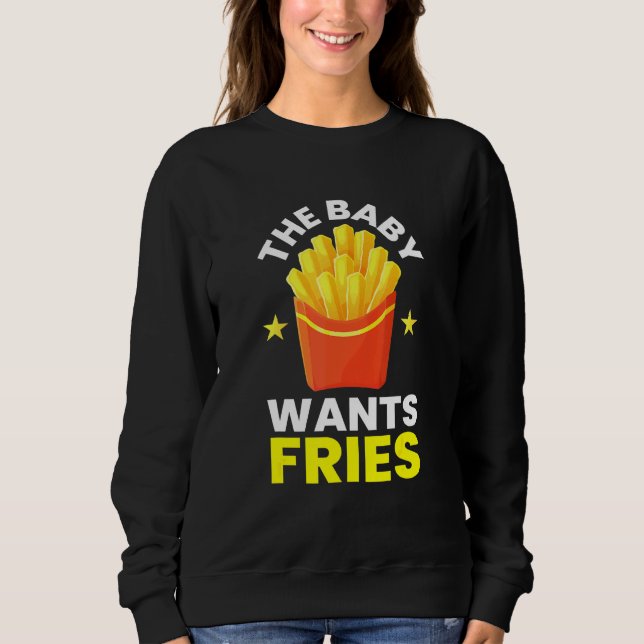 Camiseta Bebê quer fadas I Fritas francesas Fritas Comidas  (Frente)