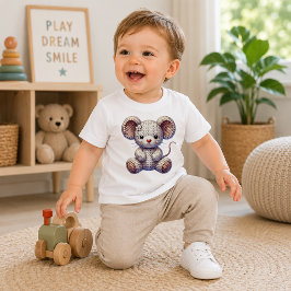 Camiseta Bebê Rato Faux Lã