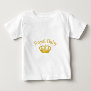 Camiseta Bebê real com coroa dourada