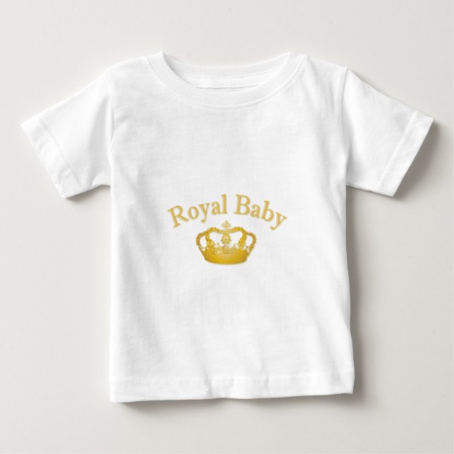 Camiseta Bebê Real com Coroa Ouro (Frente)