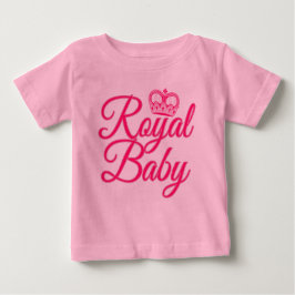 Camiseta Bebê Real de Rosa com Coroa