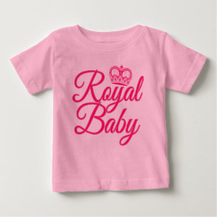 Camiseta Bebê Real de Rosa com Coroa