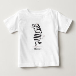 Camiseta Bebê Recém-Nascido Zebra Feliz Dançando