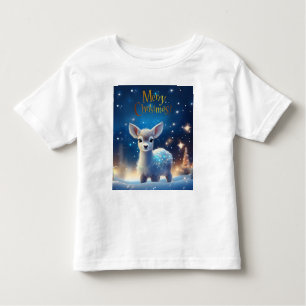 Camiseta Bebê Reindeer com Feliz Saudação de Natal